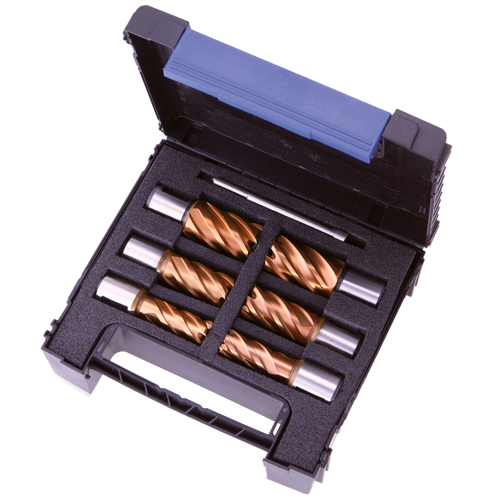 HSSPLUS Kernbohrersatz/2 Stück 14,18,22 mm; L=30mm,mit Zentrierstift,BOX