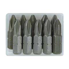 10 Stück Philips-Bits 1/4" Nr.3,25mm lang in Box,für längste Standzeit