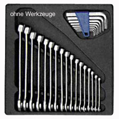 Mulde leer/Gabelringschlüssel 315x310mm Kunststoff