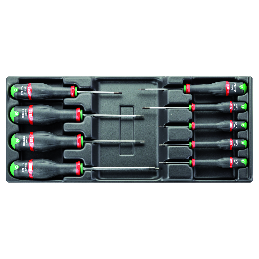 Schraubenzieher-Modul 519/324TX 9-teilig 415x188x45mm,T6-T30,für Roll-Truck