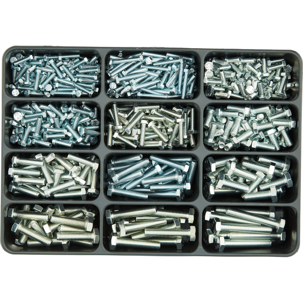 SPIRAL Sortimentkoffer 620-teilig Skt.-Schrauben DIN 933 8.8 vz. blau A2K