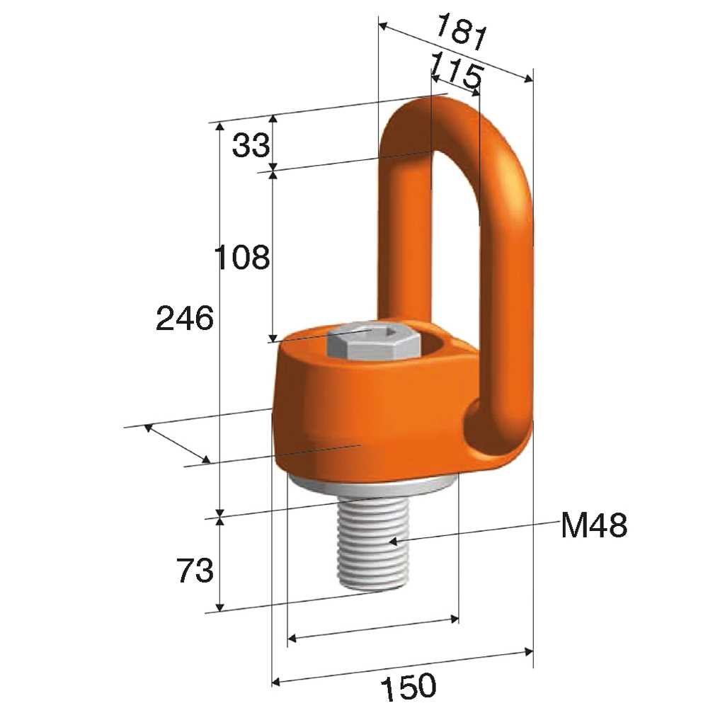 Anschlagpunkt Nicralloy PLAW 20,0t - M48 niedrige Bauhöhe