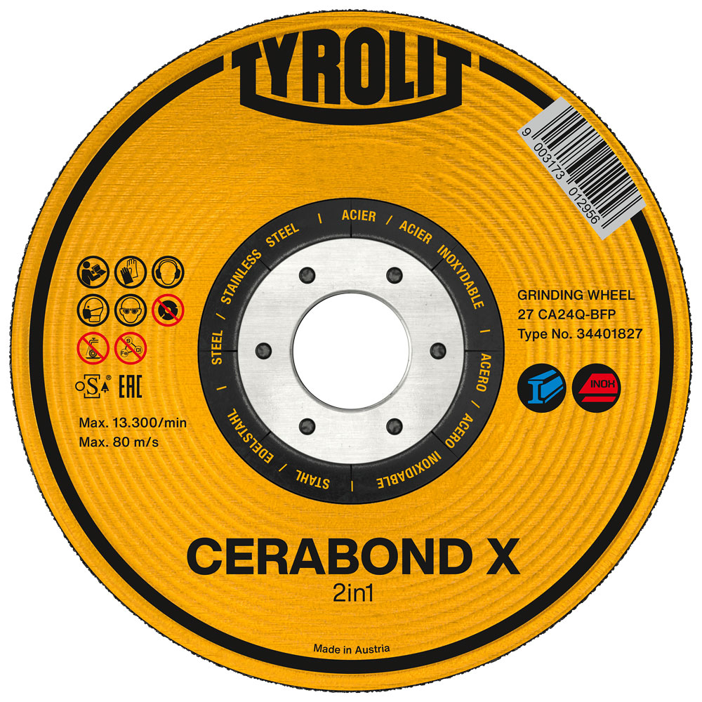 Schruppscheibe 115x7mm CERABOND X CA24Q-BFP Inox/Stahl