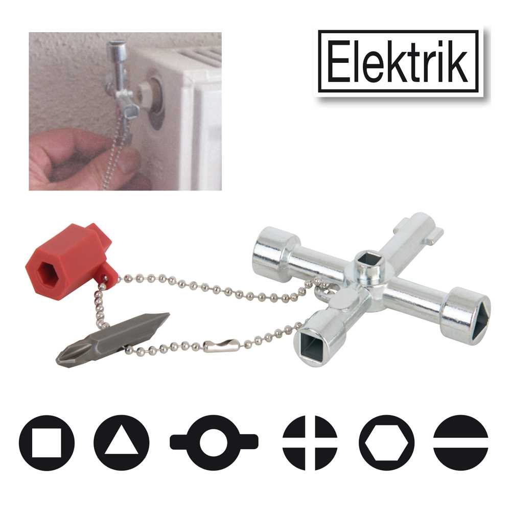 Schaltschrankschlüssel Nr.2/76mm für Gas,Wasser und Elektro-Versorgung