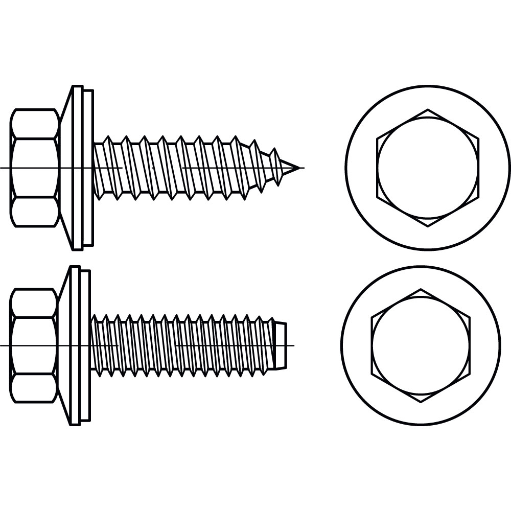 Fassadenschraube Dichtscheibe A2 6,5x150 NEOPRENDICHTSCHEIBE Ø16MM ROSTFR.VE=100