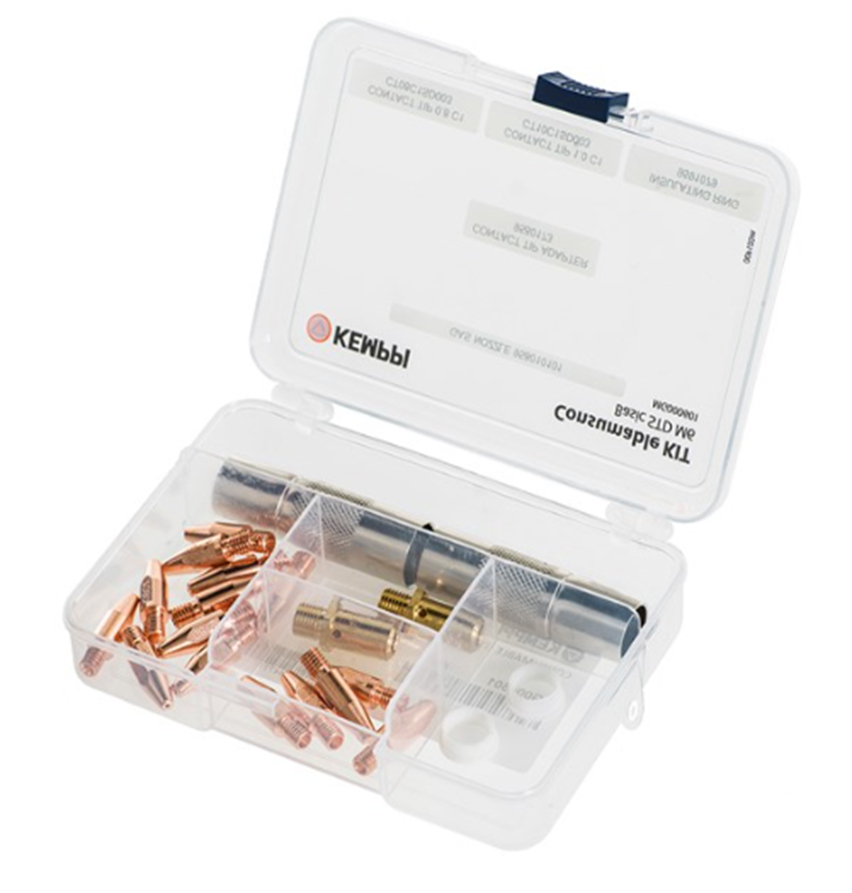 Verschleißteile-Box 21-tl.für GC223GMM37 GX253G35-M6,Draht 0,8mm+1,0mm,Düse Ø18