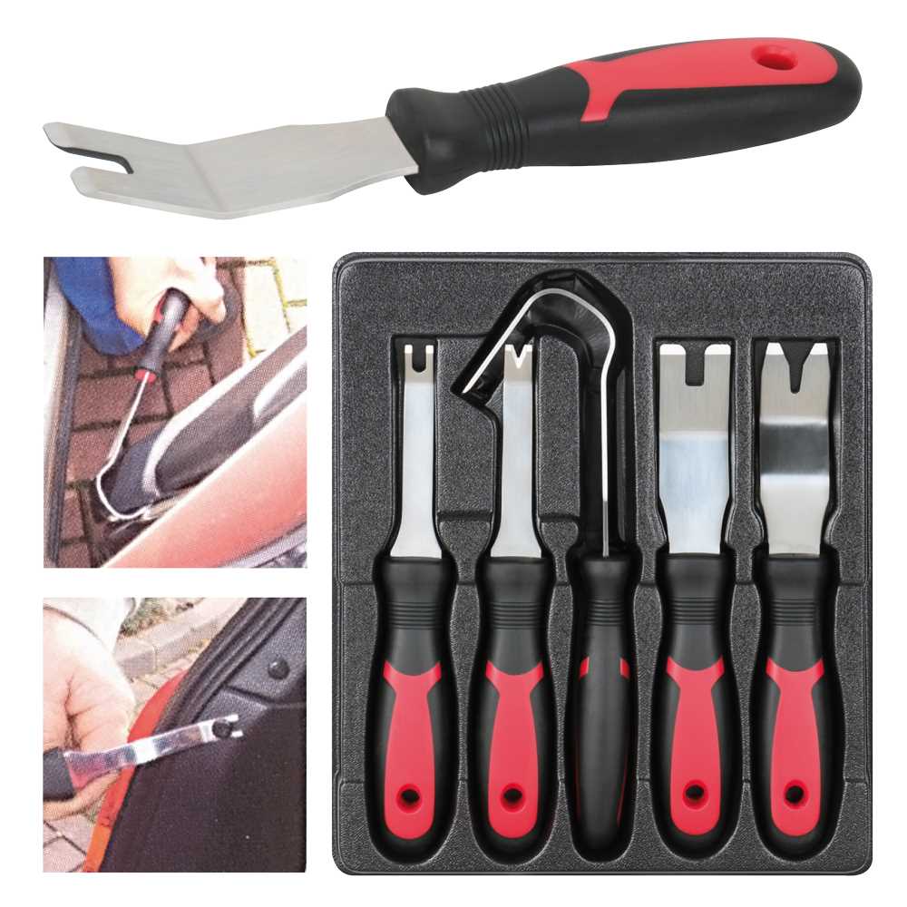 KFZ-Clipheber+-schneidsatz 5-teilig rostfrei,2 komplette Griffe