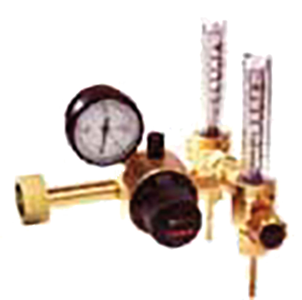 Flaschendruckminderer Argon/CO2 mit Flowmeter zweifach