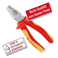 Kombinationszange 180mm EN60900 stückgeprüft,Chrom-Vanadium,verchromt