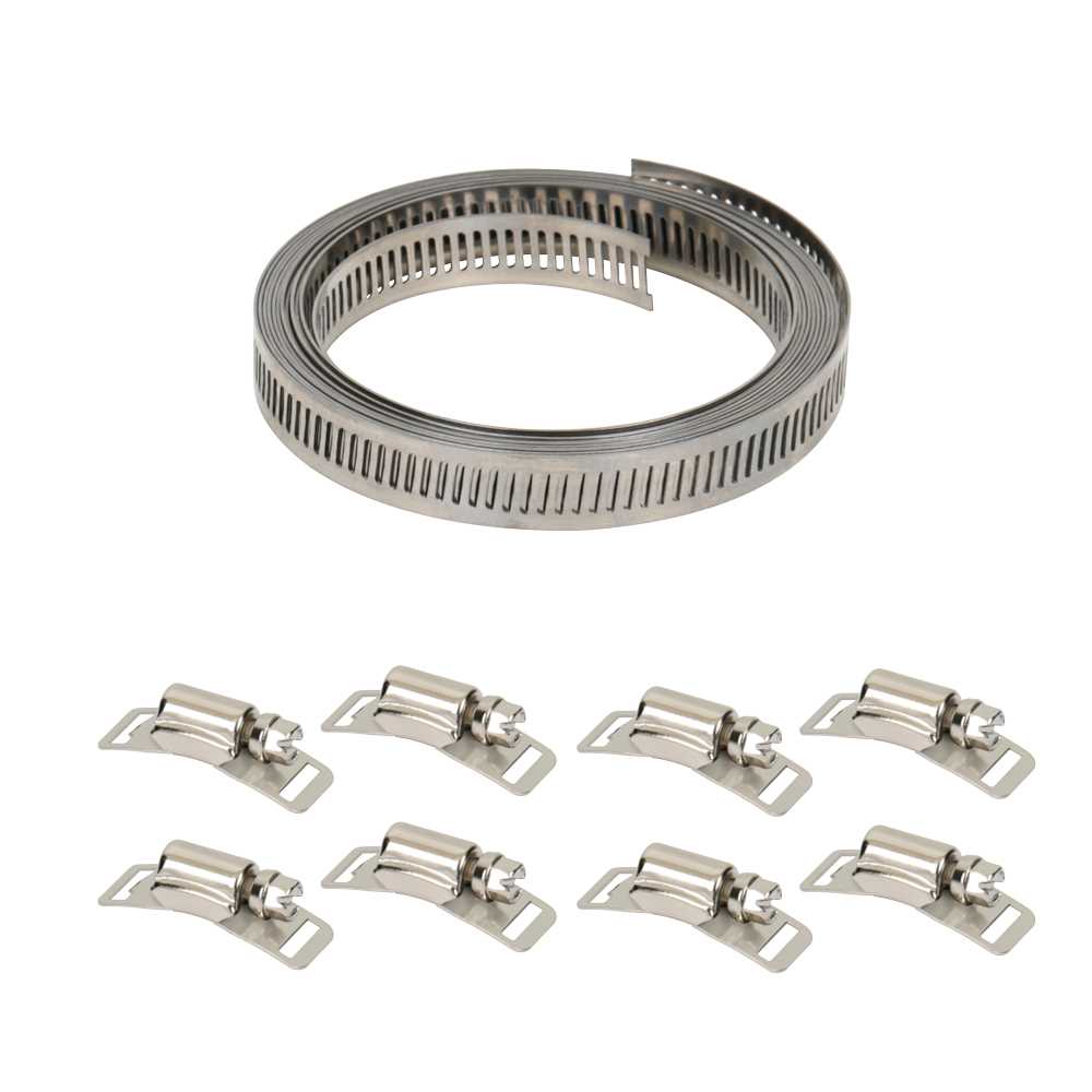 Schlauchbinder-Spannband-Set Allclamp 2 8 Schlösser,13mmx3m Inox