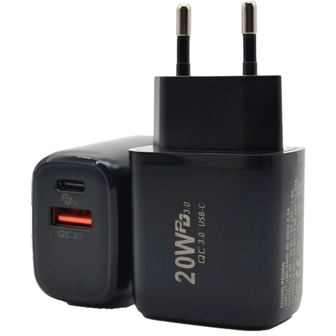 Ladekabeladapter,1x USB-A und 1x USB-C 2,4A Ladestrom,230V