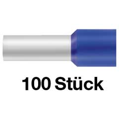 100 Endhülsen 16,0/29mm blau,isoliert