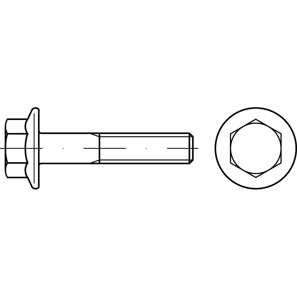 Sechskantschraube DIN 6921 A2 M 8 x 20 MIT FLANSCH ROSTFREI VE=200