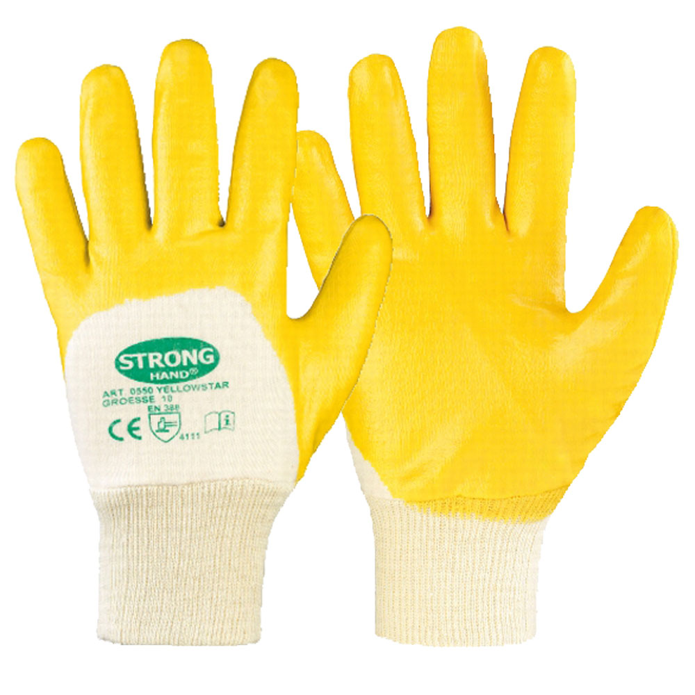 Nit-Grip Handschuhe gelb Gr.10  teilbe- schichtet,Strickstulpe, EN388/4.1.1.1