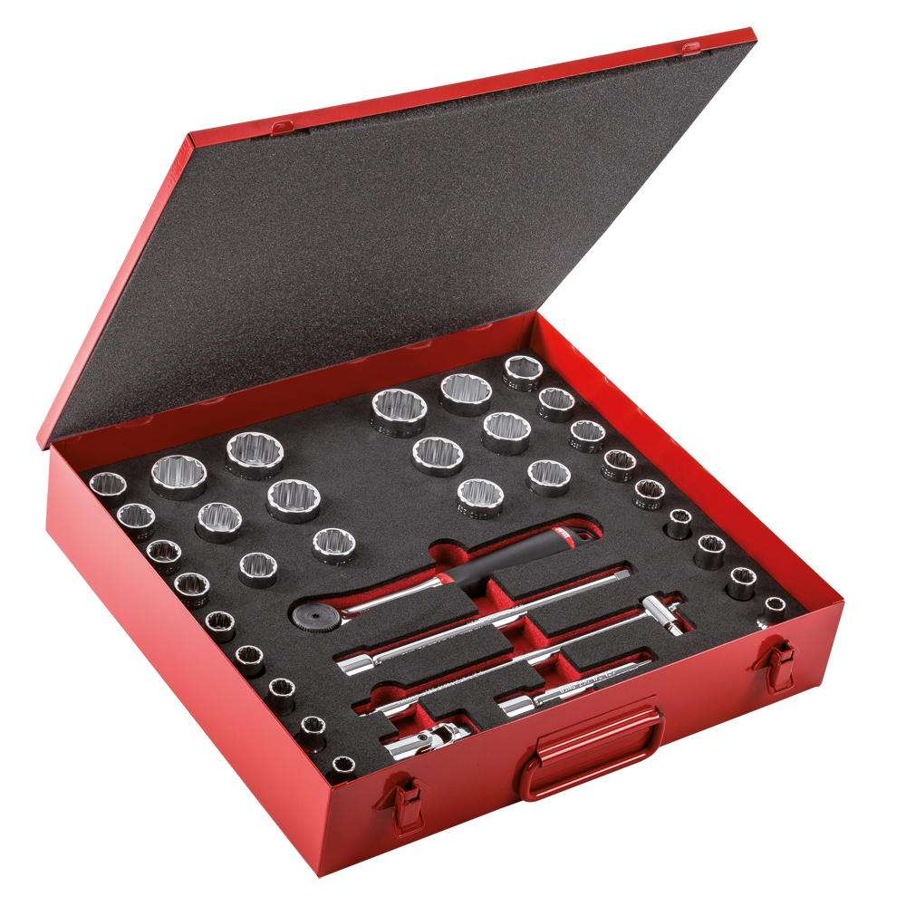 Stecknusskassette U612 1/2"MPA 10-32mm 3/8-1 1/4",35-teilig,Vanadium-USAG-Extra