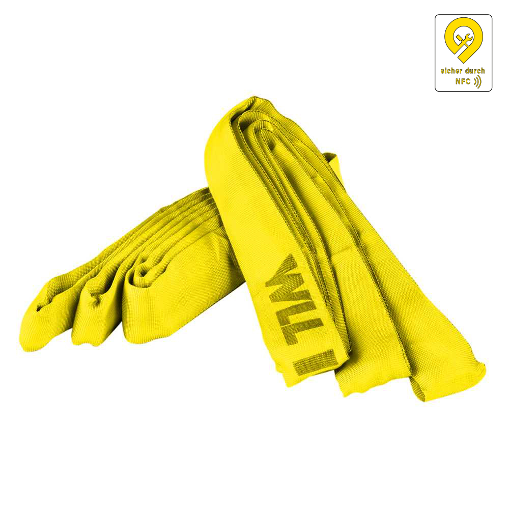 Rundschlinge RFID 3t - 8,0m Nutzlänge gelb,nach EN 1492-2