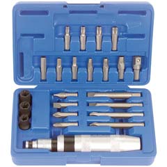 Schlagschraubenzieher-Satz 23-teilig 3/8" Antrieb,+Muttern+Ausdreher