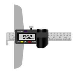 DIGITAL-Tiefenmaß 200x100mm Ablesung 0,01mm,mit Haken-Messstange