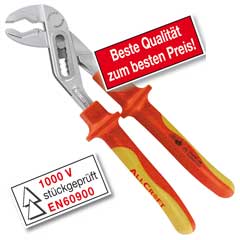 Wasserpumpenzange EN60900 240mm stückgeprüft,Chrom-Vanadium,Chrom-Finish