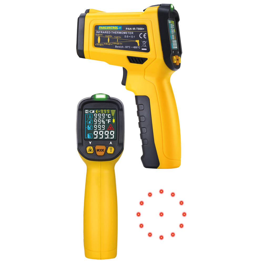 Infrarot-Thermometer,digital, -50/+800°C inkl.Temperaturfühler,in Tasche
