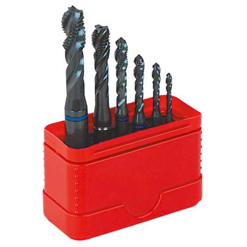 Maschinengewindebohrersatz M3-M10 6-tlg. BLAURING,Grundloch,DIN 371/C,HSSE-M35