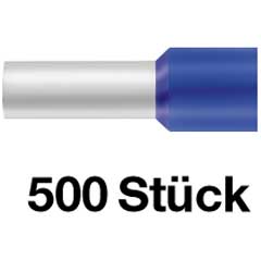 500 Endhülsen 2,50/15mm blau,isoliert