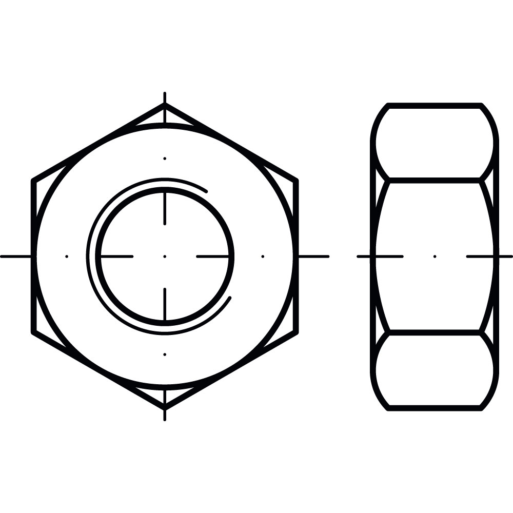 Sechskantmutter DIN 439 A2 BM 8 ROSTBESTÄNDIG VE=500
