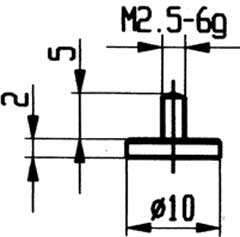 Messeinsatz Modell 2 für alle Messuhren mit Innengewinde M2