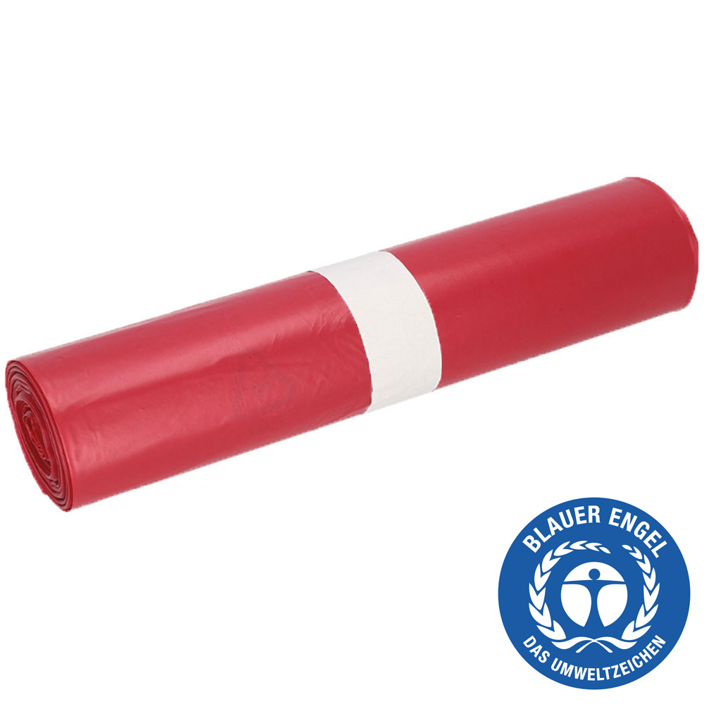 Müllsäcke 120l,rot,700x1100mm 25 Stück/Rolle, 35µm, LDPE; blauer Engel