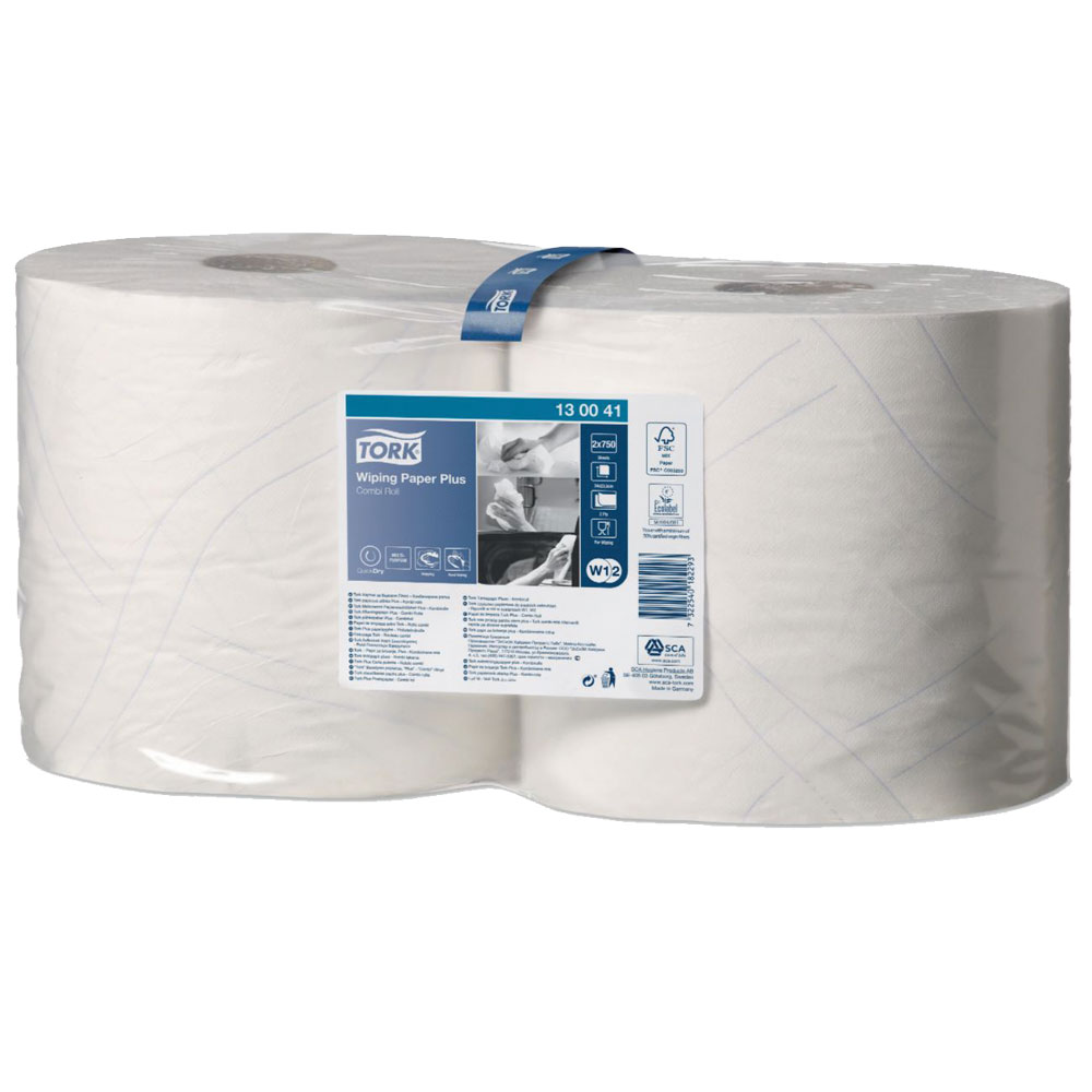 TORK Putzpapier 750 Bl. 2-lg. hochweiss Zellstoff 2 Rollen/23,5x34cm