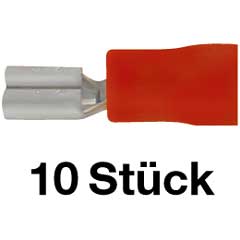 10 Stk.Flachkabelschuh 2,8 rot/Weibchen für Kabel 0,5-1,0mm²