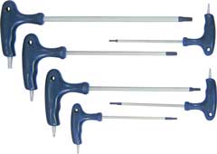 Kombifix Kraftschlüssel-Satz TX TX10-40 6-teilig,T-Griff,f.Torx u.Torx mit Loch