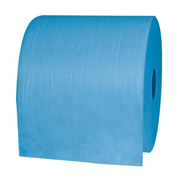 Recyclingpapier-Rolle 3-lagig blau 1000 Abrisse/38x36cm,360m lang,INDUSTRIE
