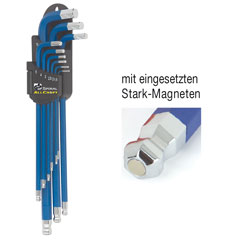 Magnet-Kugelkopf6kant-Satz 1,5-10mm 9-tl extra lang,CrNiMoVA-Stahl,m.Halter