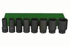 Lang-Schlagnuss-Kassette 3/4" 8-teilig 19-41mm Sonderlegierung,tief gestaucht