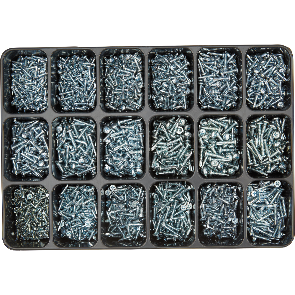 SPIRAL Sortimentkoffer 2.000-teilig Bohrschrauben DIN 7504 vz. blau A2K