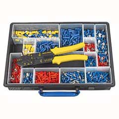 Kabelschuh-Sortiment,isoloiert,1000-tlg. mitZange 1916-041,isolierte Kabelschuhe