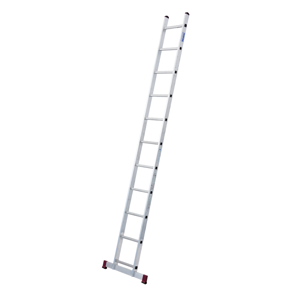 Alu Sprossenanlegeleiter 11Sprossen 3,1m profilierte Sprossen,rutschh.Fußstopfen