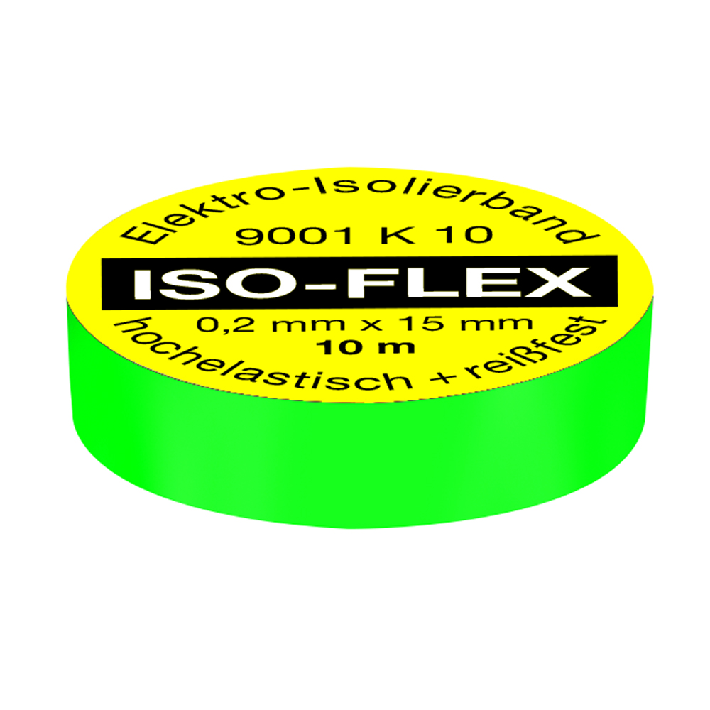 Elektroisolierband PVC grün 15x0,2mmx10m kältefest,selbstklebend