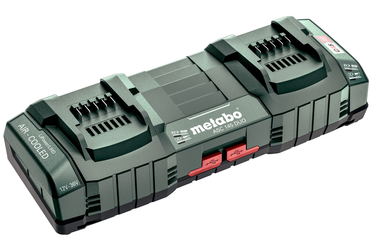 Doppel-Schnellladeg. METABO ASC145 Duo 12-36V, AIR COOLED