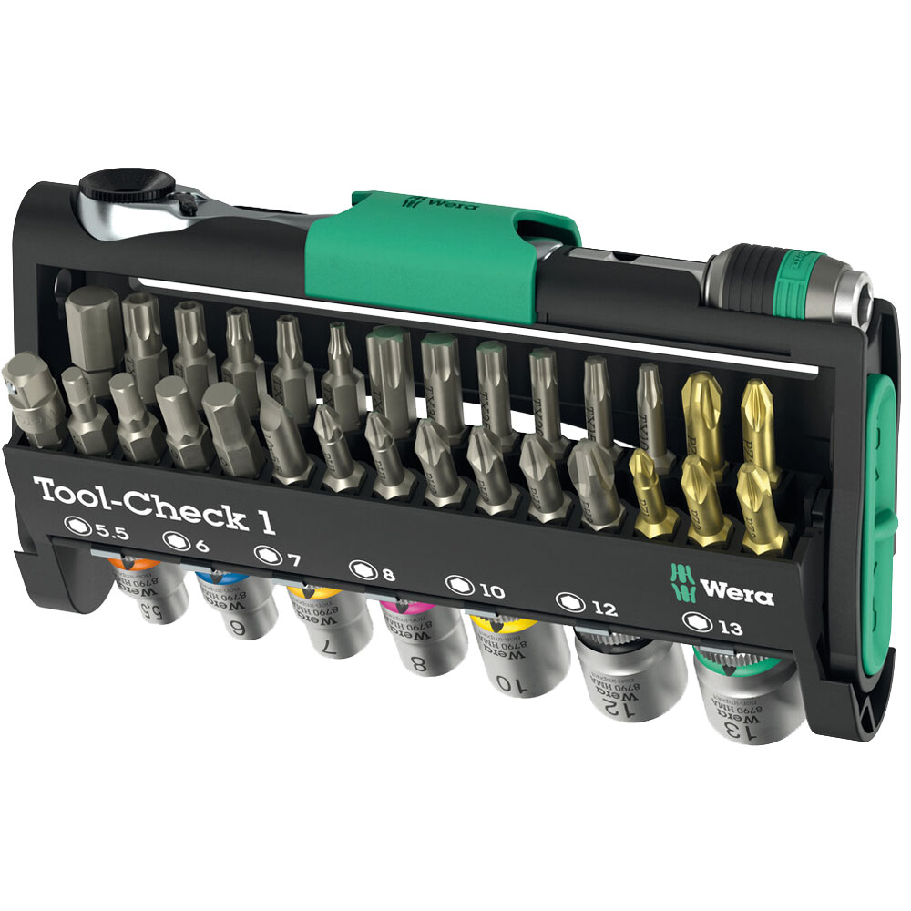 Toolbox 38-teilig,mit Ratsche,Nüssen und allen gängigen Bits und Bit-Futter