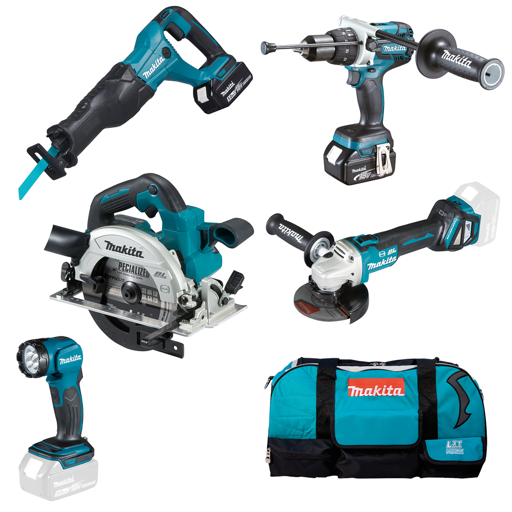 Akku-Maschinen-Set MAKITA DLX5067TX1 18V 2x5,0Ah Akku Ladegerät und Zubehör