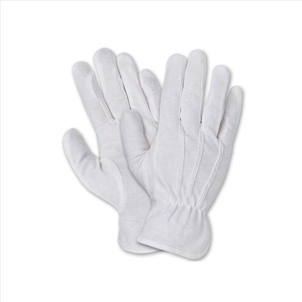 Baumwollhandschuh NOPP JERSEY, Gr.S leichte BW, weiß, Handfläche genoppt