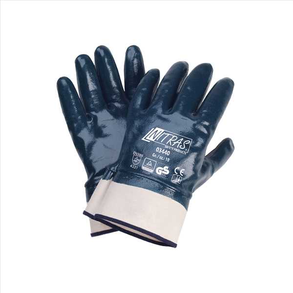 Montagehandschuh Nitril 3440 blau Gr.10 EN 388 4.2.2.1. Cat.II vollbesch.Stulpe