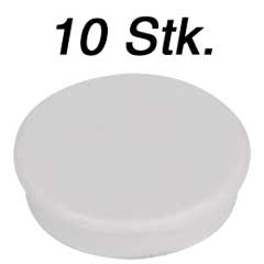10 Stück Organisationsmagnet weiß,30mm Ø für ca.10 Stück DIN-A4 Blätter