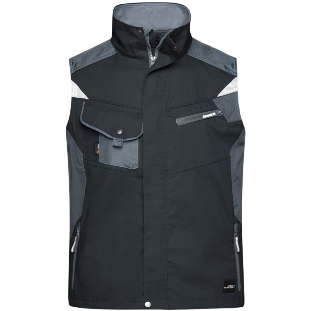 Workwear Gilet,Gr.3XL,schwarz/carbon Logo BIG-linke Brust,"Raum f.S."-Rücken