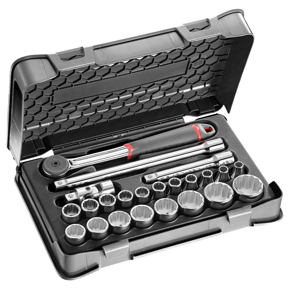 Stecknusskassette U606 1/2" A 8-32mm 23-teilig,12kant,Vanadium-USAG-Extra