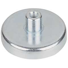 Flachmagnet 20mm Ø,M3 Innengewinde Haftkraft 30N,verzinkte Ausführung