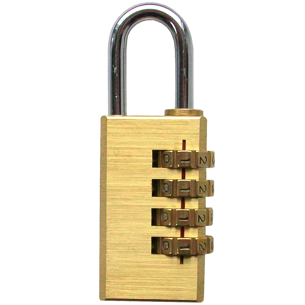 Zahlen-Vorhangschloss 20mm 4fach Code Innen-Bügelhöhe 22mm Büg.B 9mm BØ 3mm