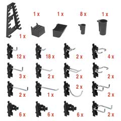 Haltersortiment 84-teilig,zu Lochplatte Art.Nr.8604-011